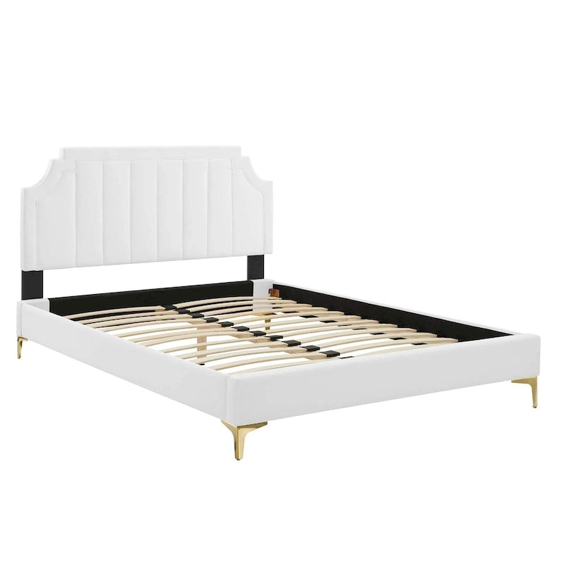 Lit plateforme queen en velours Sienna Performance