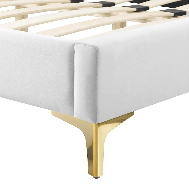 Lit plateforme queen en velours Sienna Performance
