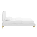 Lit plateforme queen en velours Sienna Performance
