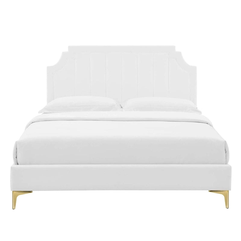 Lit plateforme queen en velours Sienna Performance