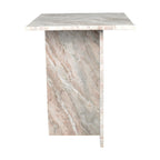 Table d'appoint en marbre naturel contemporain faite à la main en forme de T Venus 18.5, gris/beige, par JONATHAN Y.