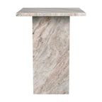 Table d'appoint en marbre naturel contemporain faite à la main en forme de T Venus 18.5, gris/beige, par JONATHAN Y.