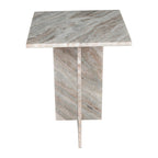 Table d'appoint en marbre naturel contemporain faite à la main en forme de T Venus 18.5, gris/beige, par JONATHAN Y.