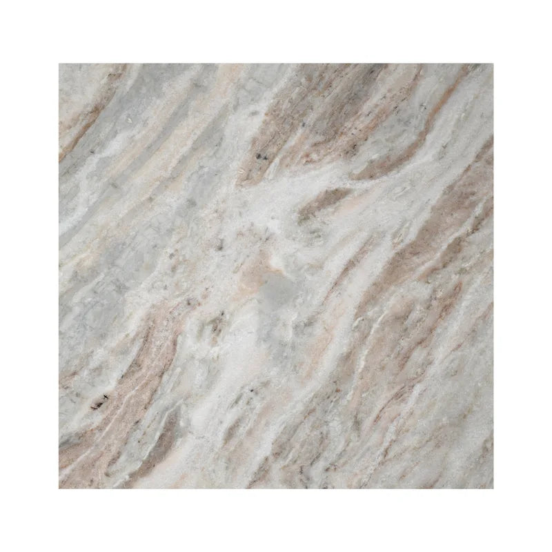 Table d'appoint en marbre naturel contemporain faite à la main en forme de T Venus 18.5, gris/beige, par JONATHAN Y.