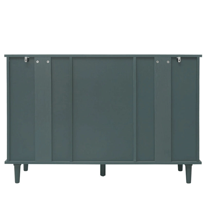Armoire de rangement 2 portes 3 tiroirs vert foncé / bleu – Chambre