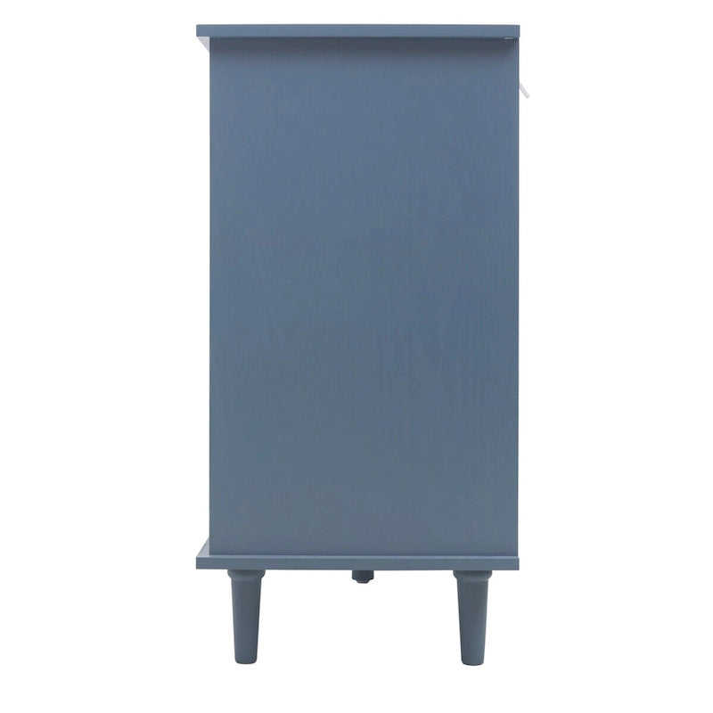 Armoire de rangement 2 portes 3 tiroirs vert foncé / bleu – Chambre