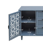 Armoire de rangement 2 portes 3 tiroirs vert foncé / bleu – Chambre