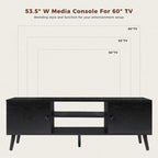 Meuble TV, Meuble TV moderne du milieu du siècle pour téléviseur de 55/60 pouces, Meuble TV de style ferme, Meuble de rangement pour salon