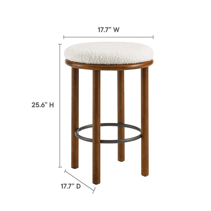Tabourets de comptoir en tissu bouclé Fable - Lot de 2