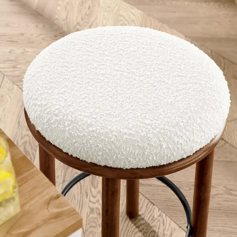 Tabourets de comptoir en tissu bouclé Fable - Lot de 2