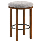 Tabourets de comptoir en tissu bouclé Fable - Lot de 2