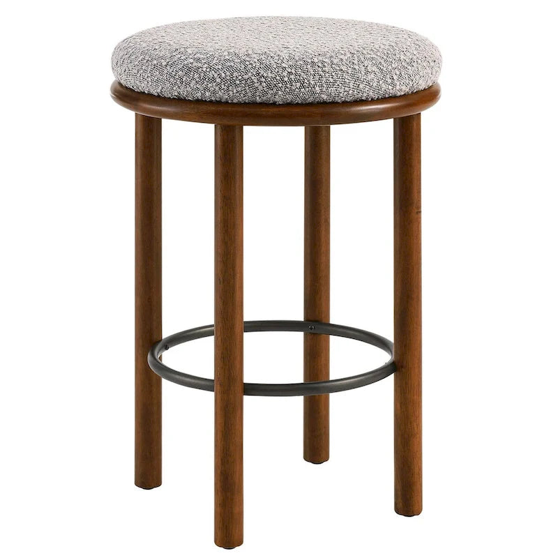 Tabourets de comptoir en tissu bouclé Fable - Lot de 2