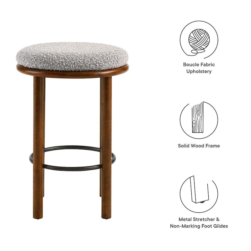 Tabourets de comptoir en tissu bouclé Fable - Lot de 2