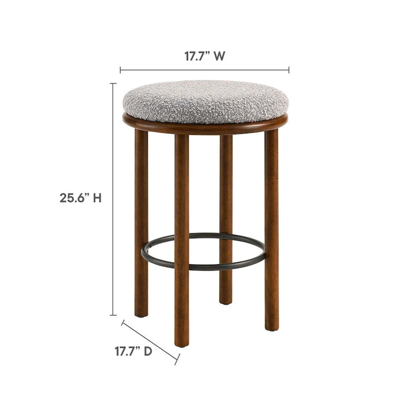 Tabourets de comptoir en tissu bouclé Fable - Lot de 2