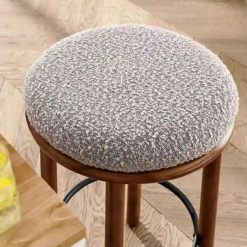 Tabourets de comptoir en tissu bouclé Fable - Lot de 2