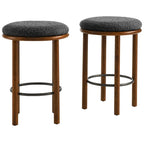 Tabourets de comptoir en tissu bouclé Fable - Lot de 2