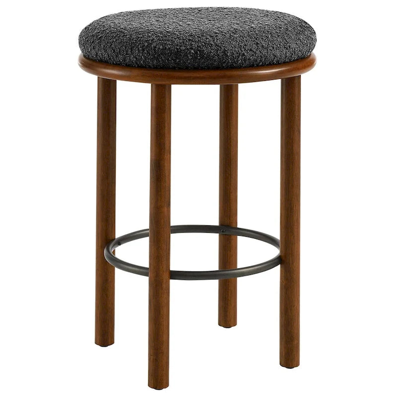 Tabourets de comptoir en tissu bouclé Fable - Lot de 2