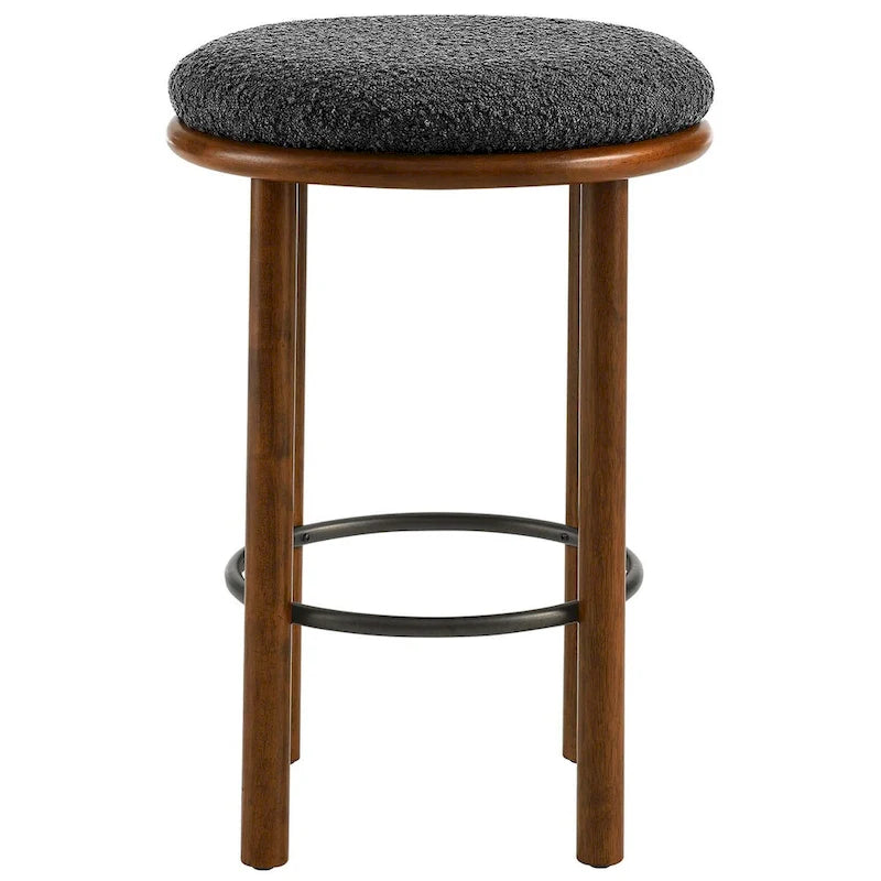Tabourets de comptoir en tissu bouclé Fable - Lot de 2