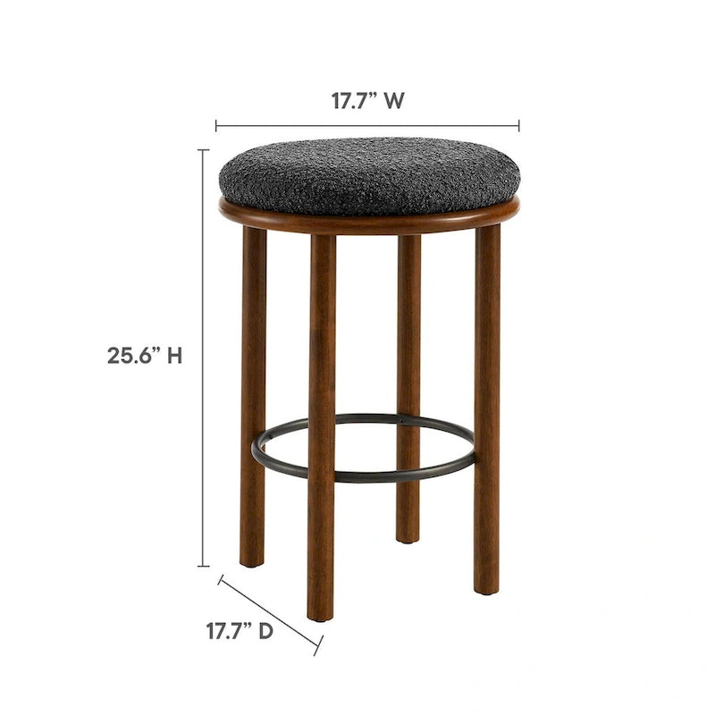 Tabourets de comptoir en tissu bouclé Fable - Lot de 2