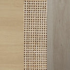 Meuble de rangement Andrew Bohemian pour entrée ou buffet de cuisine, meuble TV ou meuble d'appoint en rotin avec pieds en métal
