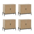 Meuble de rangement Andrew Bohemian pour entrée ou buffet de cuisine, meuble TV ou meuble d'appoint en rotin avec pieds en métal