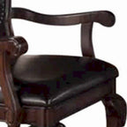 Fauteuil Royal Traditionnel en Bois d'Hévéa, Lot de 2, Marron