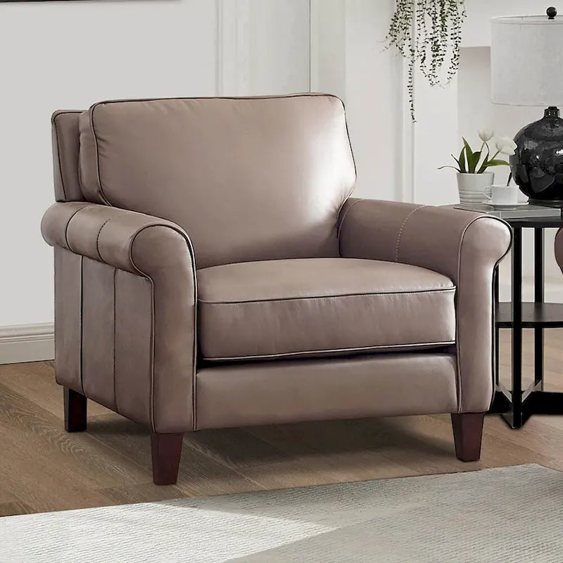 Ensemble de canapé en cuir pleine fleur Hydeline Laguna, canapé et fauteuil - Canapé, fauteuil