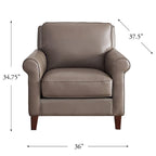 Ensemble de canapé en cuir pleine fleur Hydeline Laguna, canapé et fauteuil - Canapé, fauteuil