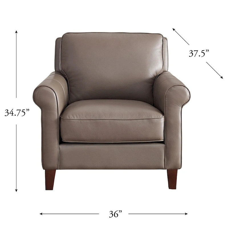 Ensemble de canapé en cuir pleine fleur Hydeline Laguna, canapé et fauteuil - Canapé, fauteuil