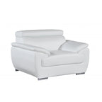 HomeRoots Fauteuil et demi en cuir véritable - 38