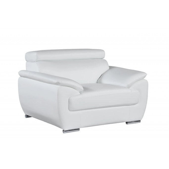 HomeRoots Fauteuil et demi en cuir véritable - 38