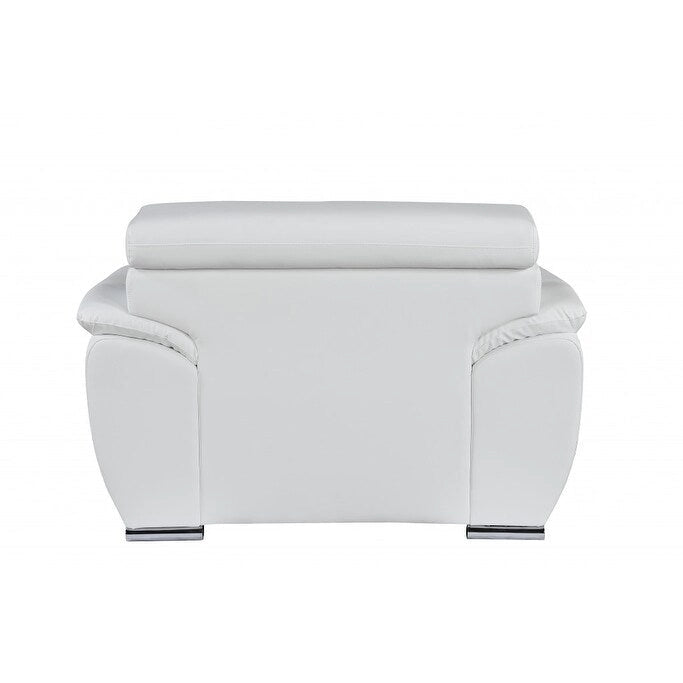 HomeRoots Fauteuil et demi en cuir véritable - 38