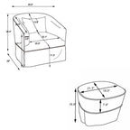Fauteuil pivotant avec repose-pieds et piètement en métal noir