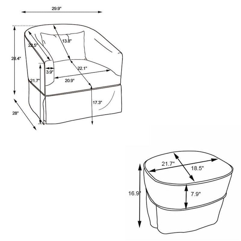Fauteuil pivotant avec repose-pieds et piètement en métal noir