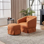 Fauteuil pivotant avec repose-pieds et piètement en métal noir