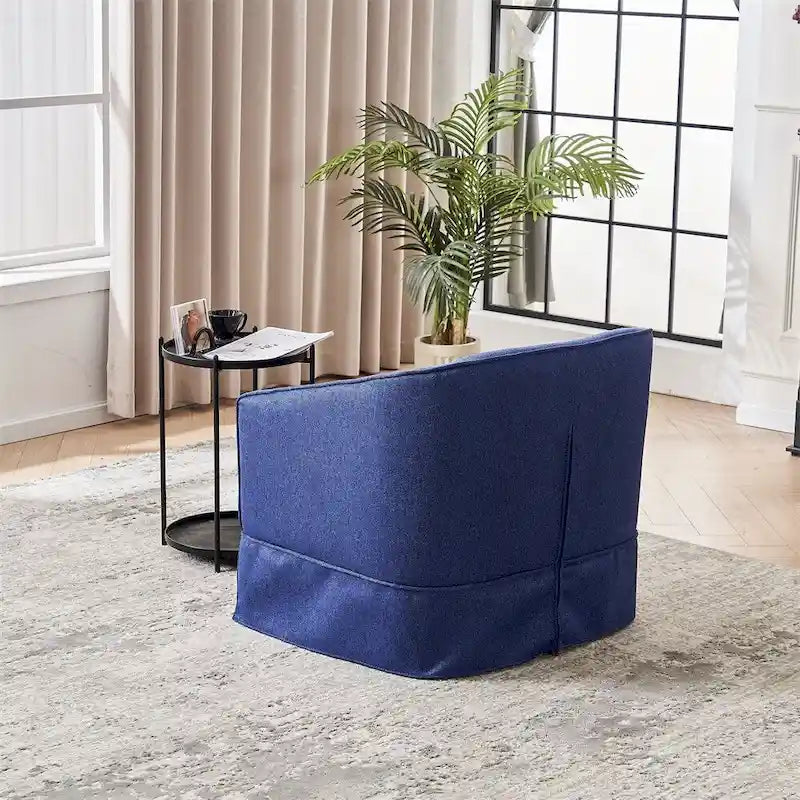 Fauteuil pivotant avec repose-pieds et piètement en métal noir