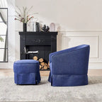 Fauteuil pivotant avec repose-pieds et piètement en métal noir