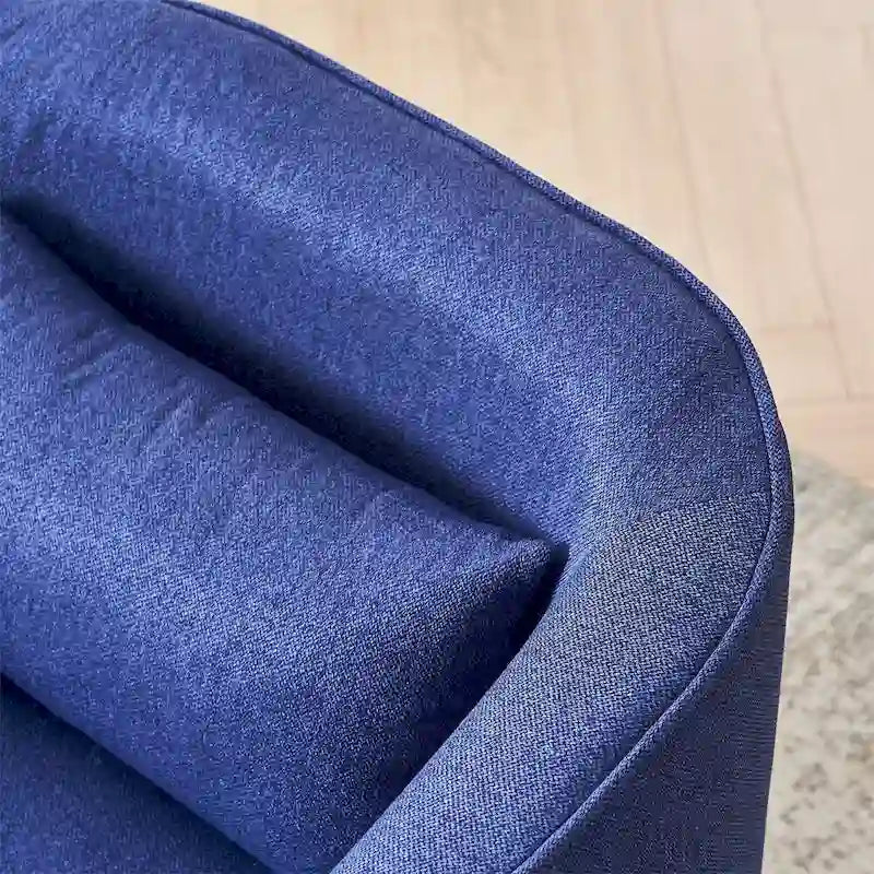Fauteuil pivotant avec repose-pieds et piètement en métal noir