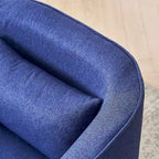 Fauteuil pivotant avec repose-pieds et piètement en métal noir