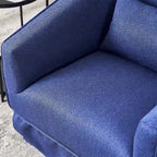 Fauteuil pivotant avec repose-pieds et piètement en métal noir