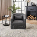 Fauteuil pivotant avec repose-pieds et piètement en métal noir