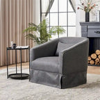 Fauteuil pivotant avec repose-pieds et piètement en métal noir