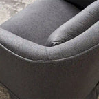 Fauteuil pivotant avec repose-pieds et piètement en métal noir