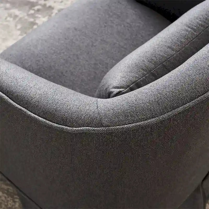 Fauteuil pivotant avec repose-pieds et piètement en métal noir