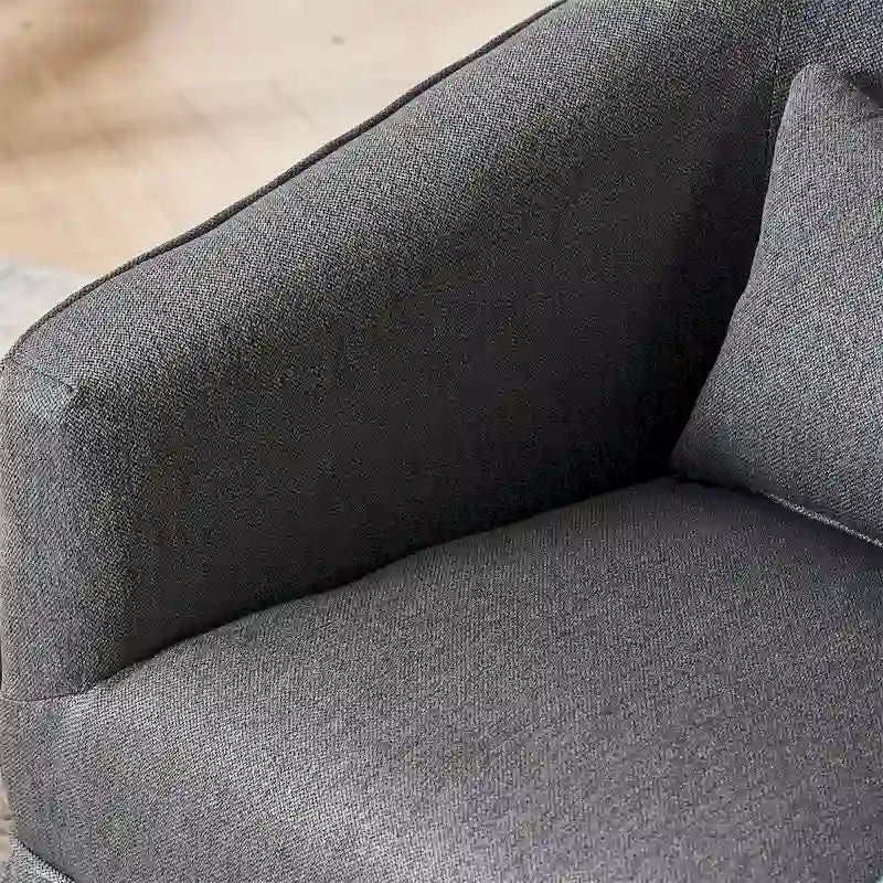 Fauteuil pivotant avec repose-pieds et piètement en métal noir