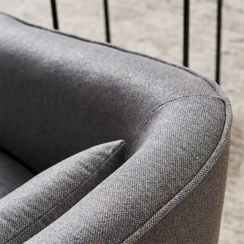 Fauteuil pivotant avec repose-pieds et piètement en métal noir