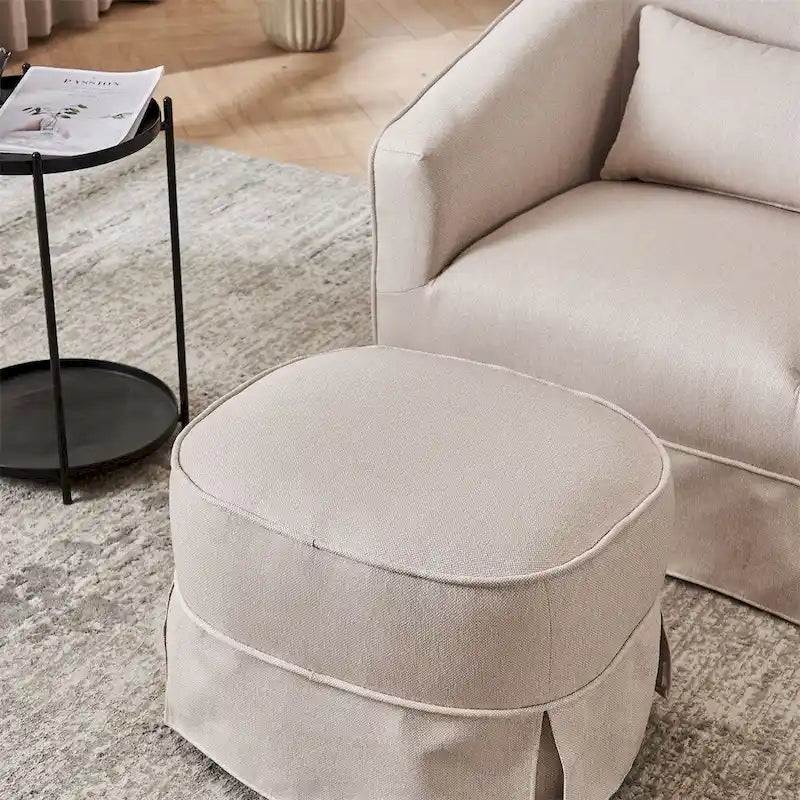 Fauteuil pivotant avec repose-pieds et piètement en métal noir
