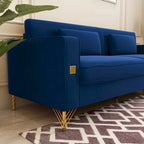 Canapé deux places moderne en velours capitonné avec coussins et oreillers amovibles - 85,63 po P x 30,31 po L x 30,51 po H