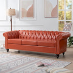 Canapé Chesterfield 3 places à accoudoirs arrondis, plusieurs coloris