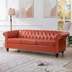 Canapé Chesterfield 3 places à accoudoirs arrondis, plusieurs coloris